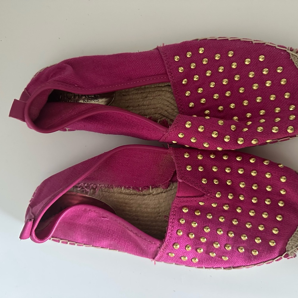 Michael Kors Fuchsia Espadrilles with Gold Accents